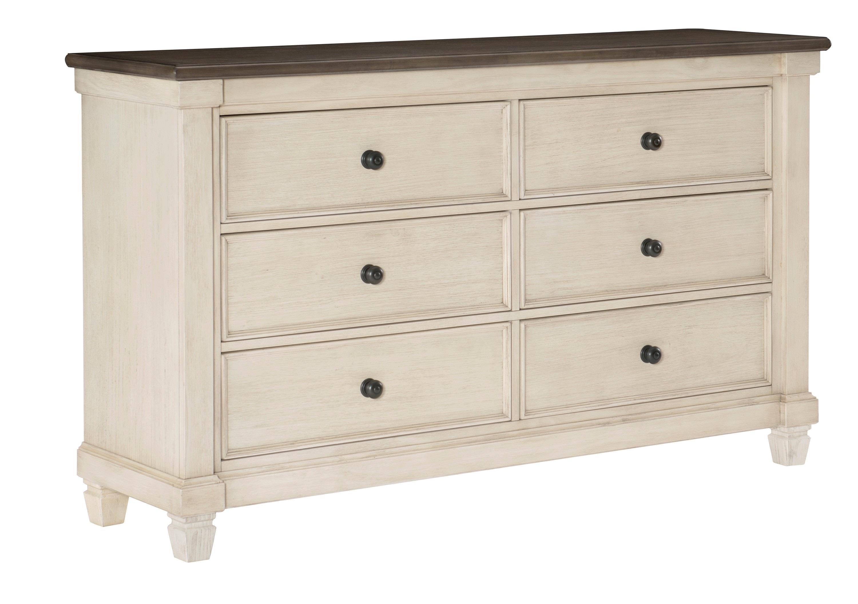 Transitional Dresser 1626-5 Weaver 1626-5 in Antique White, Brown 