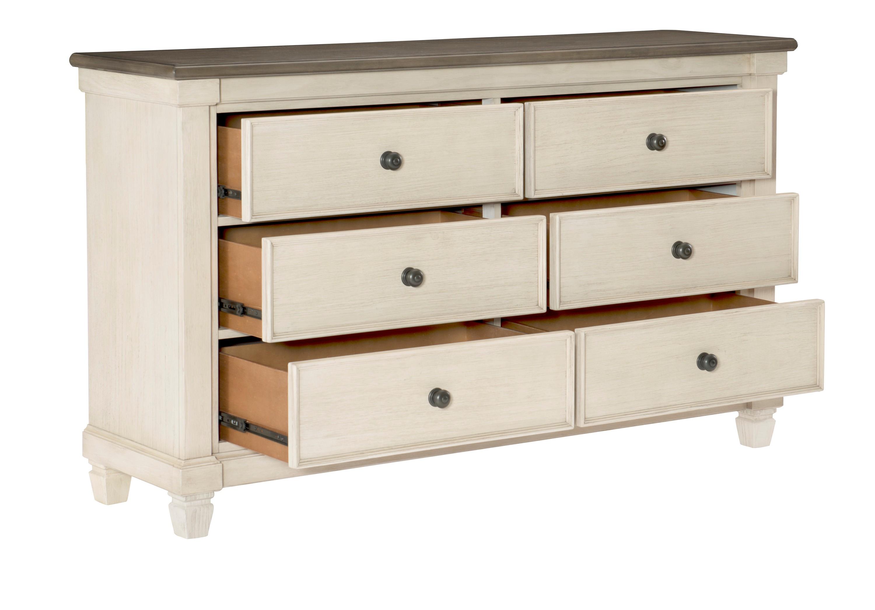 

    
Homelegance 1626-5*6-2PC Weaver Dresser w/Mirror Antique White/Brown 1626-5*6-2PC

