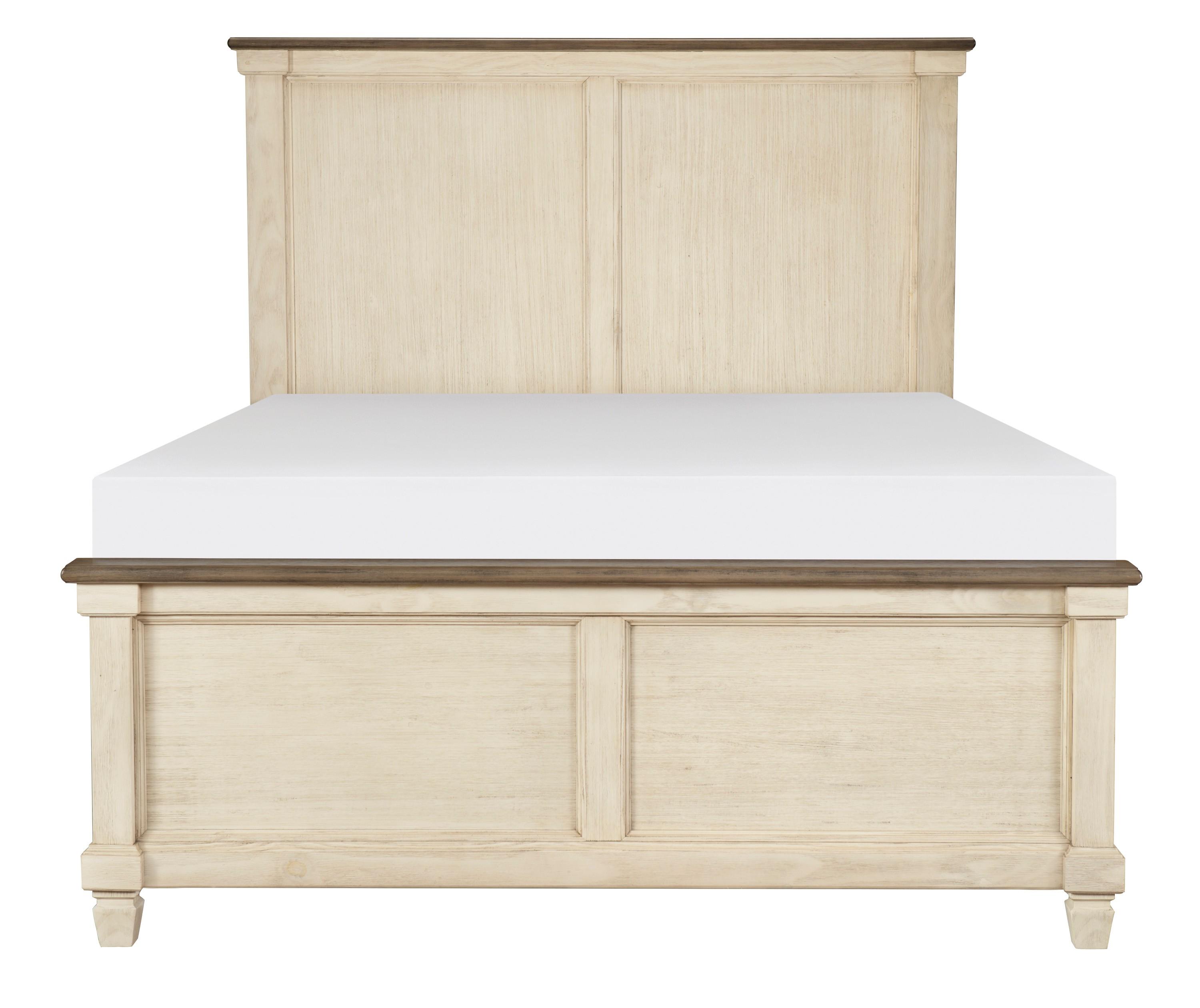 

    
Transitional Antique White & Rosy Brown Wood King Bed Homelegance 1626K-1EK* Weaver
