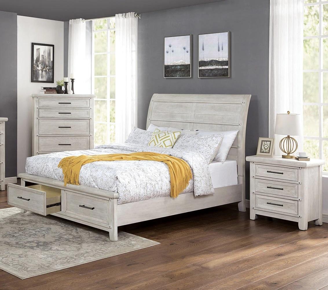 

    
Transitional Antique White Solid Wood CAL Bedroom Set 3pcs Furniture of America FOA7924 Shawnette
