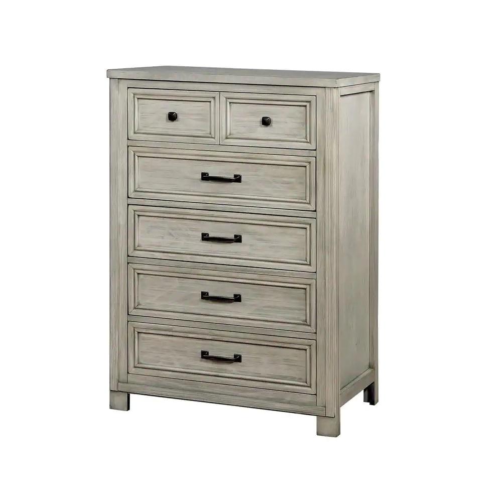 

    
Transitional Antique White Solid Wood Chest Furniture of America CM7365WH-C Tywyn
