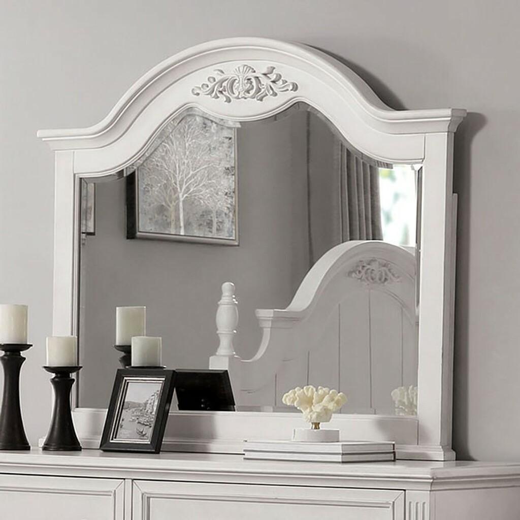 

    
Transitional Antique White Solid Wood Dresser w/Mirror Furniture of America CM7184D Georgette
