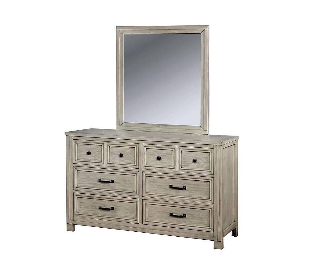 Transitional Dresser w/Mirror CM7365WH-D*M-2PC Tywyn CM7365WH-D*M-2PC in Antique White 