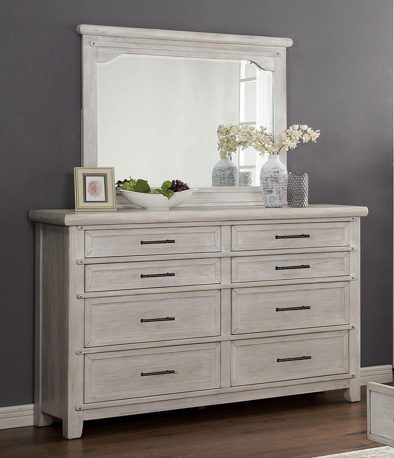

    
Transitional Antique White Solid Wood Dresser w/Mirror Furniture of America FOA7924D*M Shawnette

