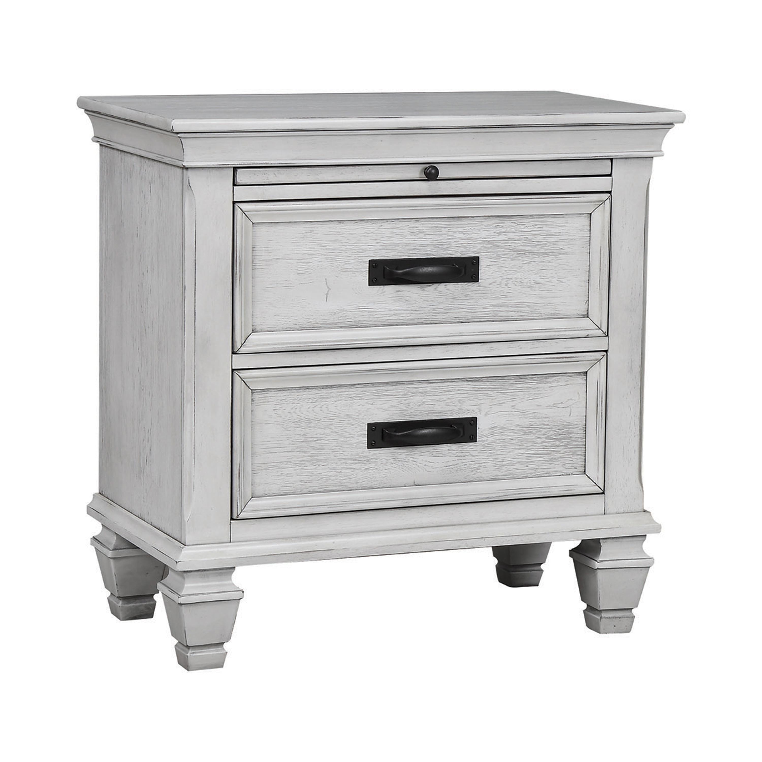 Transitional Nightstand 205332 Franco 205332 in Antique White 