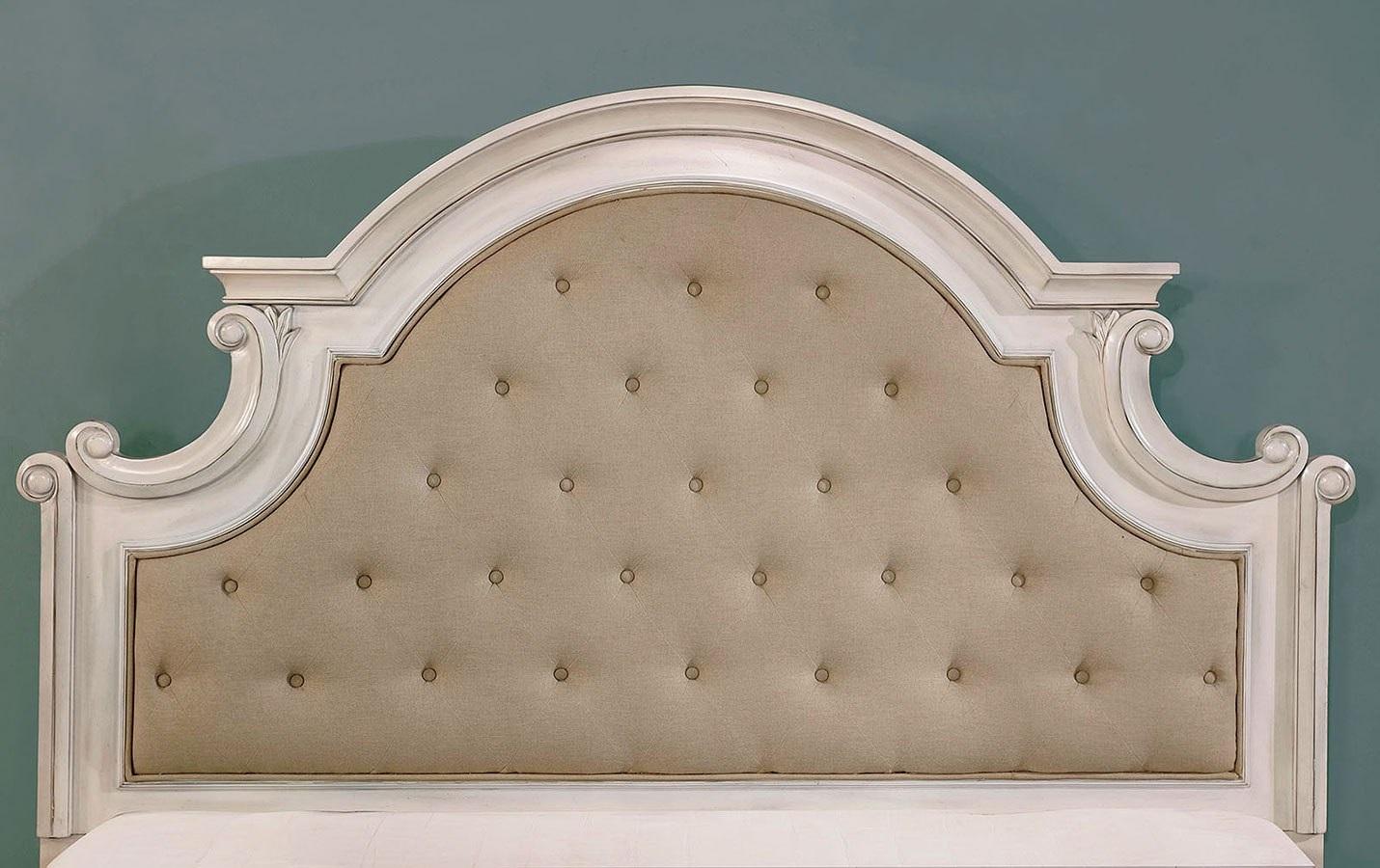 

    
Furniture of America CM7561-Q-5PC Pembroke Panel Bedroom Set Antique White CM7561-Q-5PC
