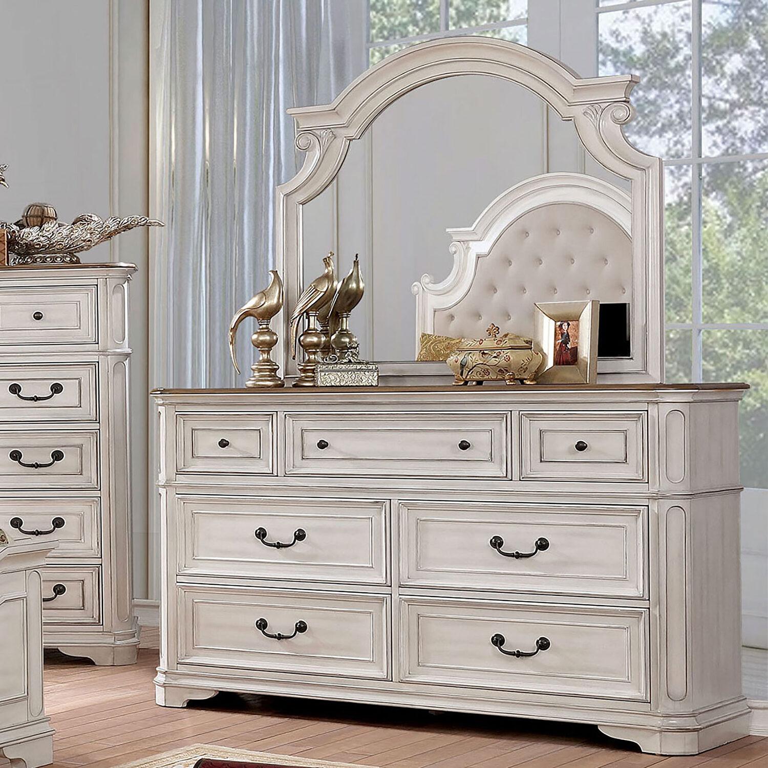 

    
Furniture of America CM7561D*M-2PC Pembroke Dresser w/Mirror Antique White CM7561D*M-2PC
