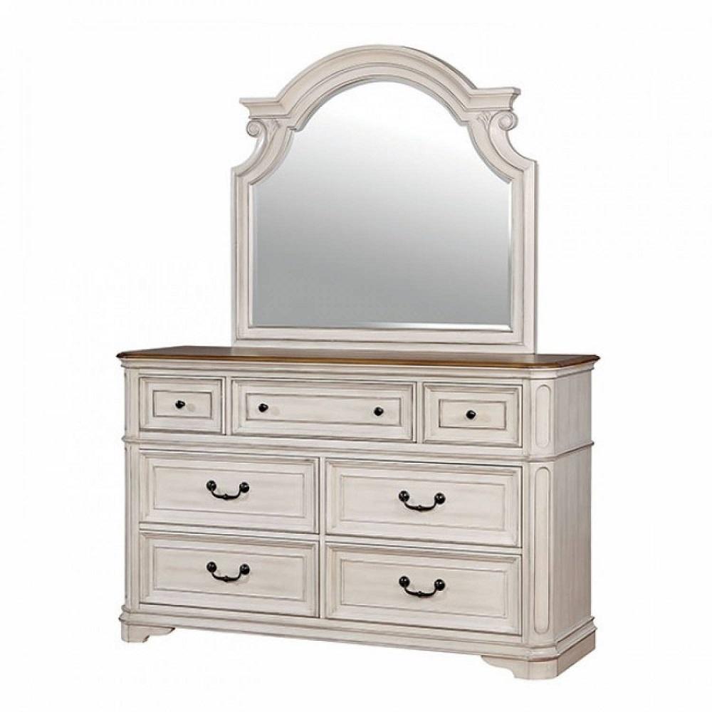 Transitional Dresser w/Mirror CM7561D*M-2PC Pembroke CM7561D*M-2PC in Antique White 
