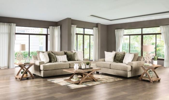 Transitional Living Room Set New Meadows Living Room Set 2PCS SM1213-SF-S-2PCS SM1213-SF-S-2PCS in Ash, Ivory, Green Fabric