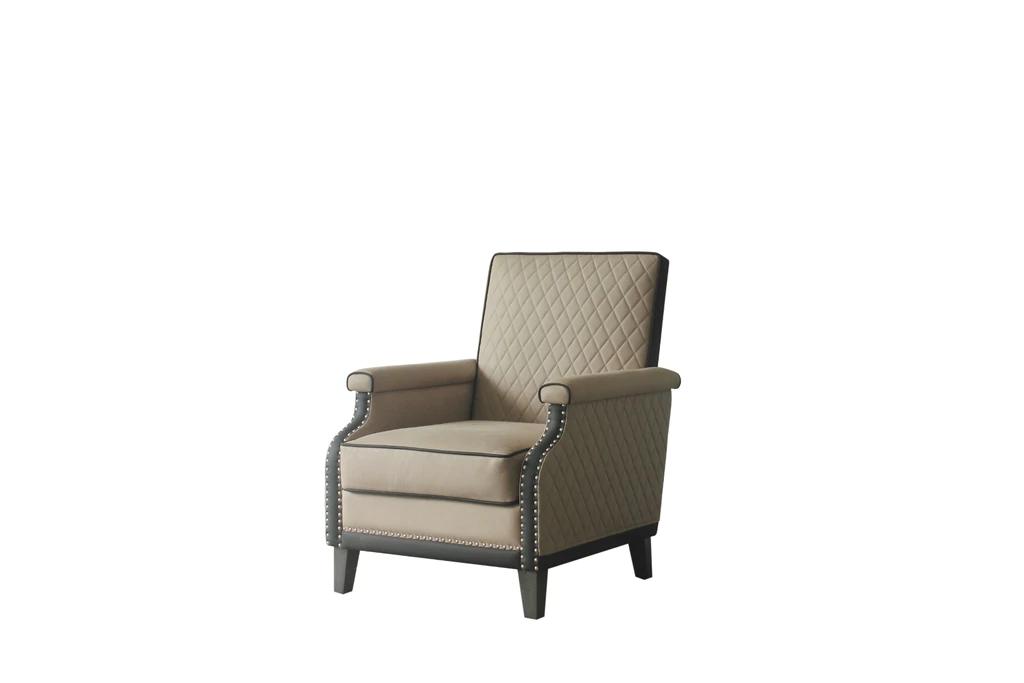 Transitional Accent Chair House Beatrice 58813 in Beige PU