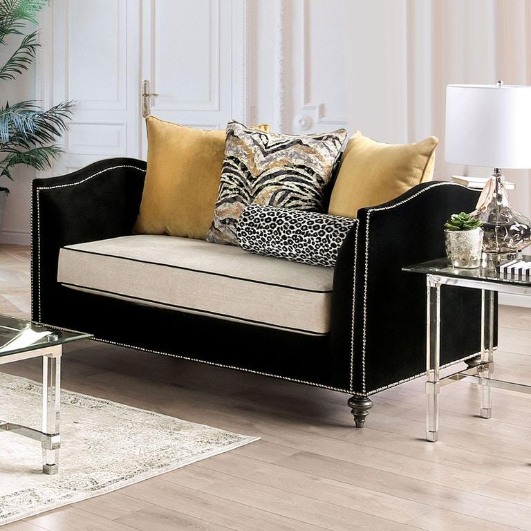 

    
Furniture of America SM2285-2PC Maya Sofa and Loveseat Set Black/Beige SM2285-2PC

