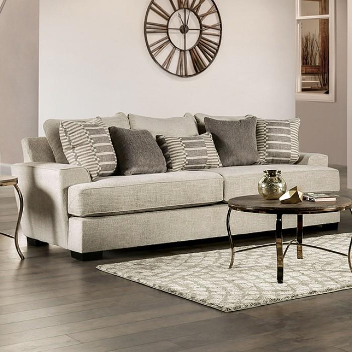 

    
Transitional Beige Chenille Sofa Furniture of America SM1219-SF Holborn
