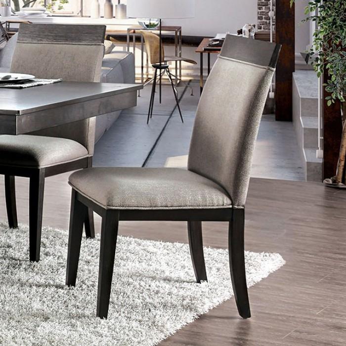 Transitional Dining Chair Set CM3337SC Modoc CM3337SC-2PK in Espresso, Beige Fabric