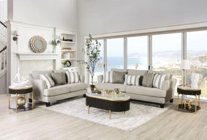 Transitional Living Room Set Hermilly/Ealing Living Room Set 2PCS SM1207-SF-S-2PCS SM1207-SF-S-2PCS in Ivory, Beige Fabric