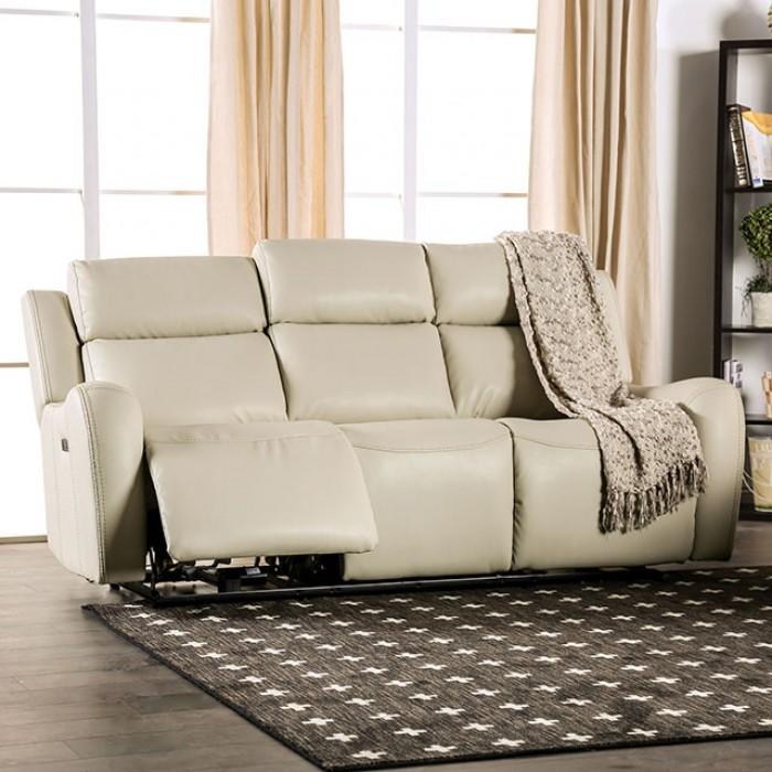 Transitional Recliner Sofa CM9907-SF Barclay CM9907-SF in Beige Leatherette