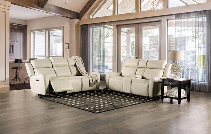 Transitional Recliner Sofa Set CM9906-SF-2PC Barclay CM9907-SF-2PC in Beige Leatherette