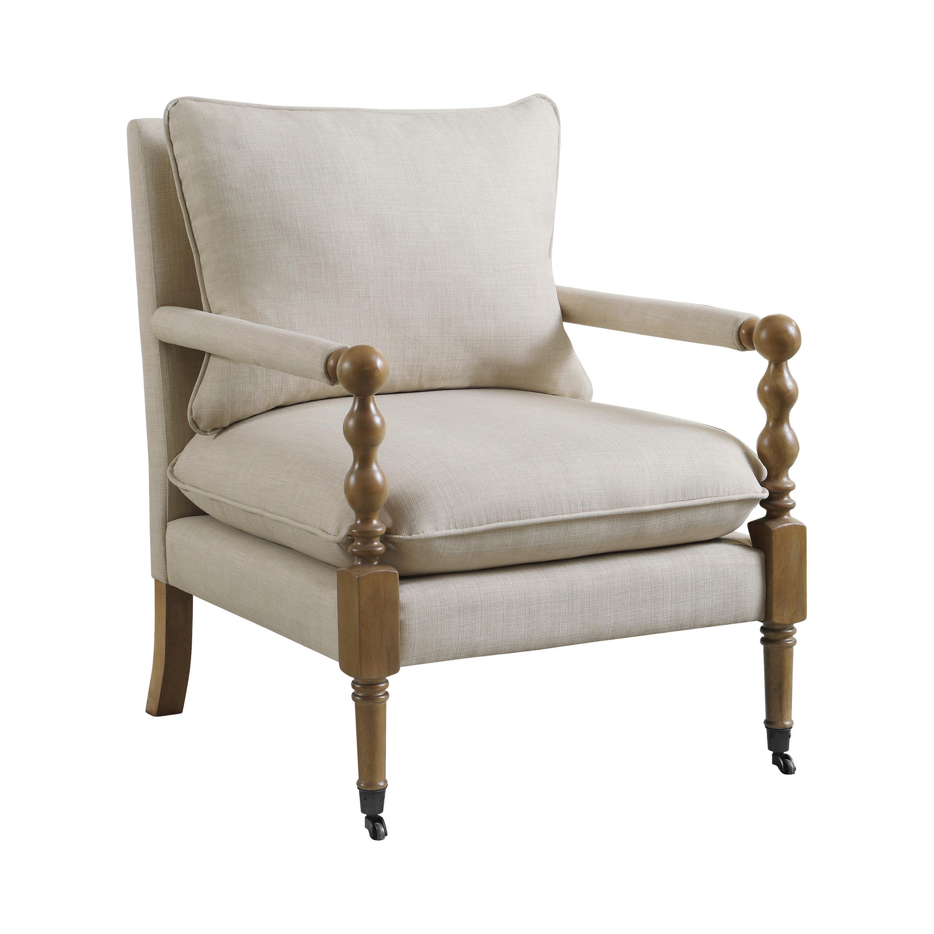 

    
Transitional Beige Linen-like Fabric Accent Chair Coaster 903058
