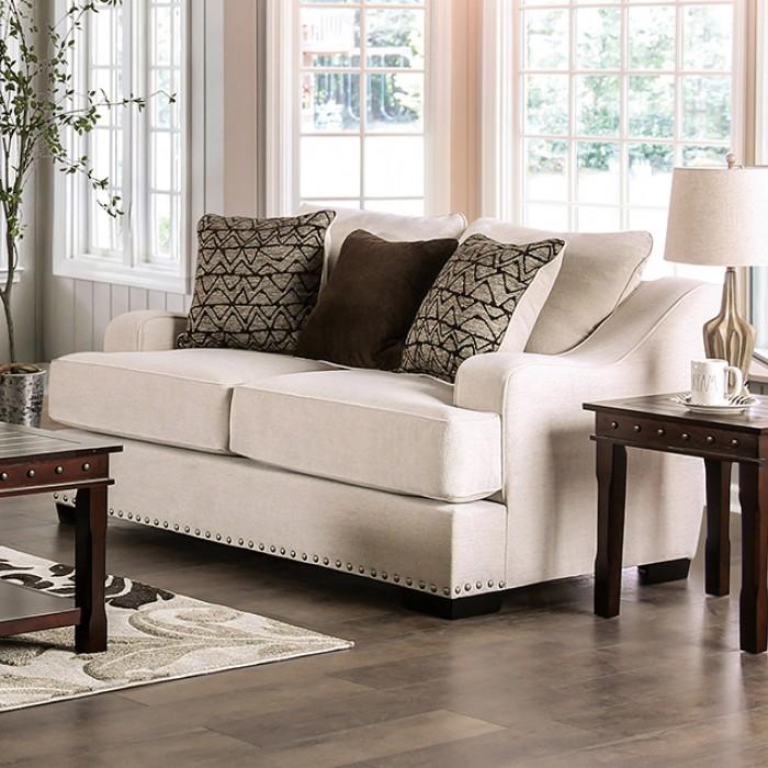 

    
Transitional Beige Linen-like Fabric Loveseat Furniture of America SM1217-LV Sonora
