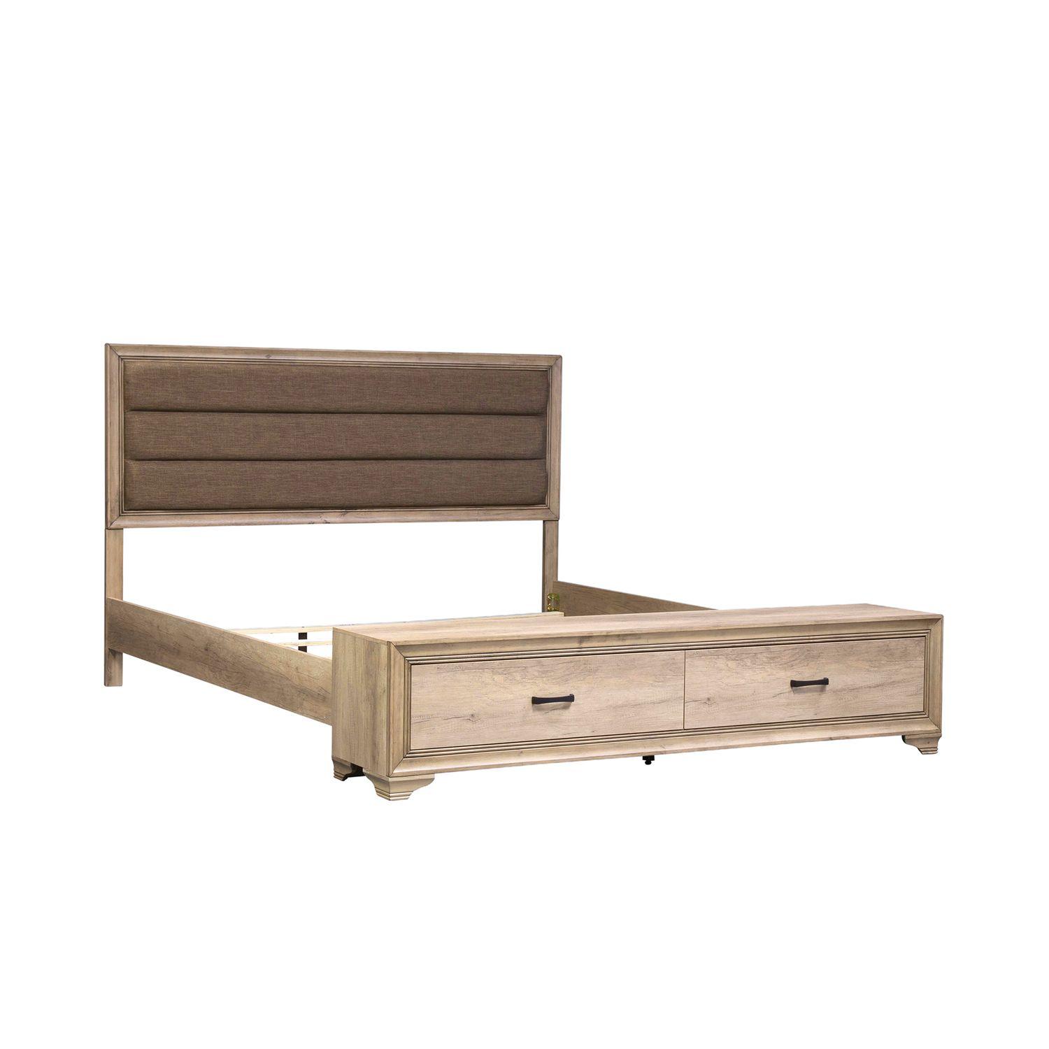 

    
Transitional Beige Queen Storage Bed Set 4 w/Chest Sun Valley Liberty Furniture
