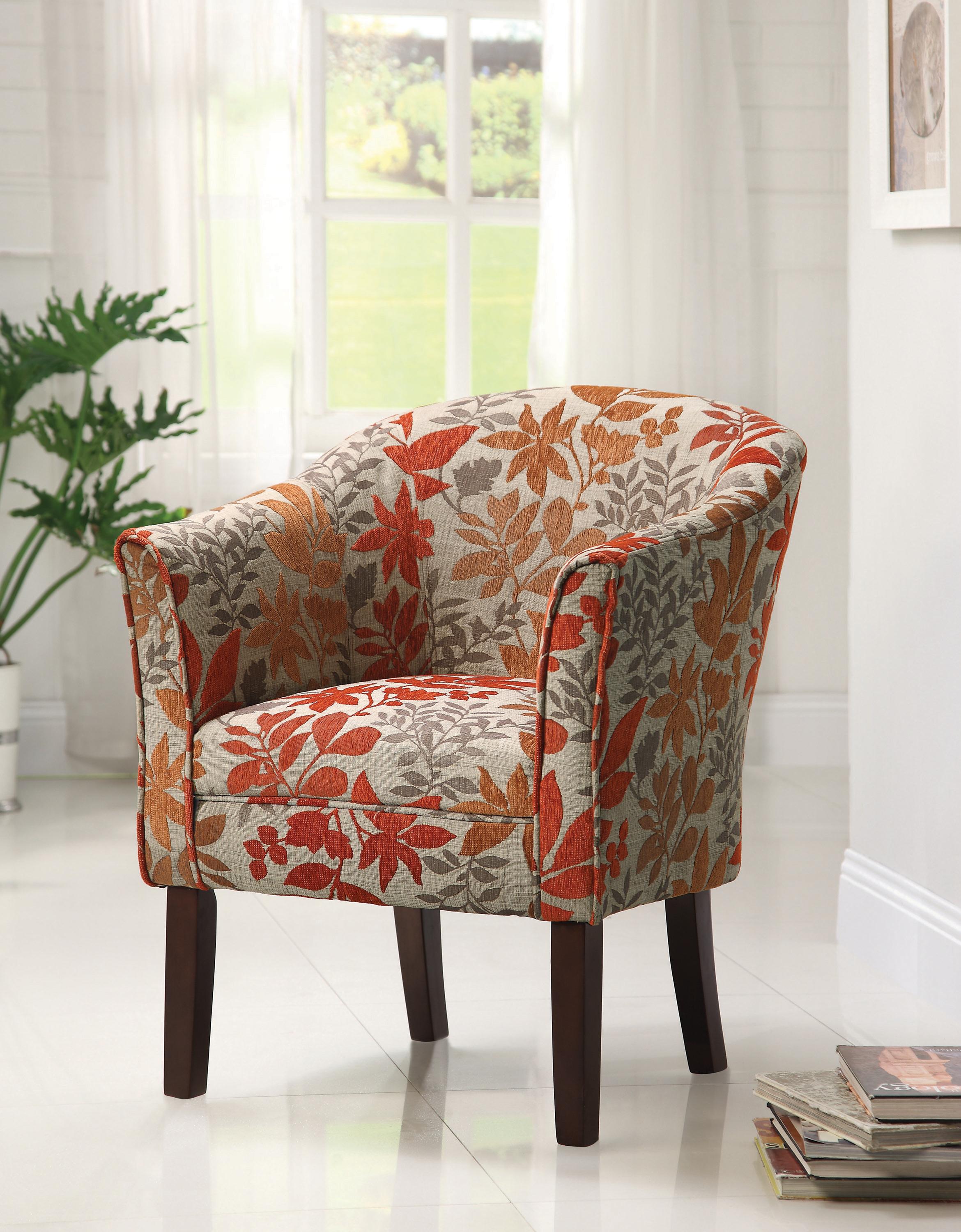 

    
Transitional Beige & Red Jacquard Accent Chair Coaster 460407
