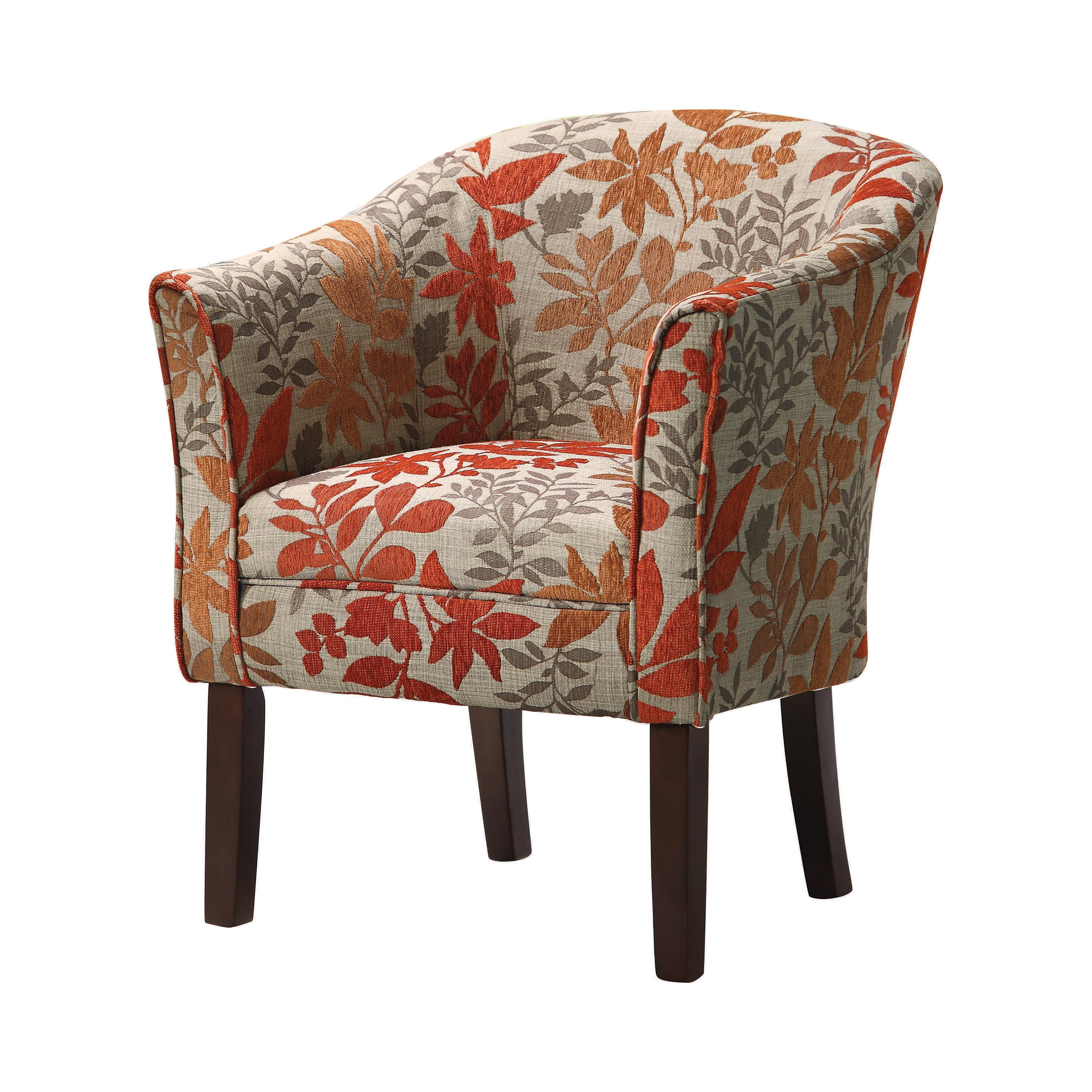 Transitional Accent Chair 460407 460407 in Red, Beige 