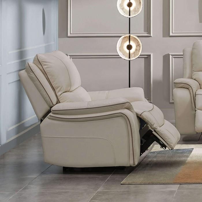 Transitional Reclining Chair Henricus Manual Reclining Chair CM9911BG-CH-C CM9911BG-CH-C in Beige Fabric