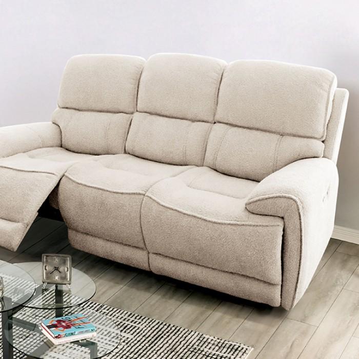 

    
Transitional Beige Solid Wood Power Reclining Sofa Furniture of America Morcote FM62001BG-SF-PM-S
