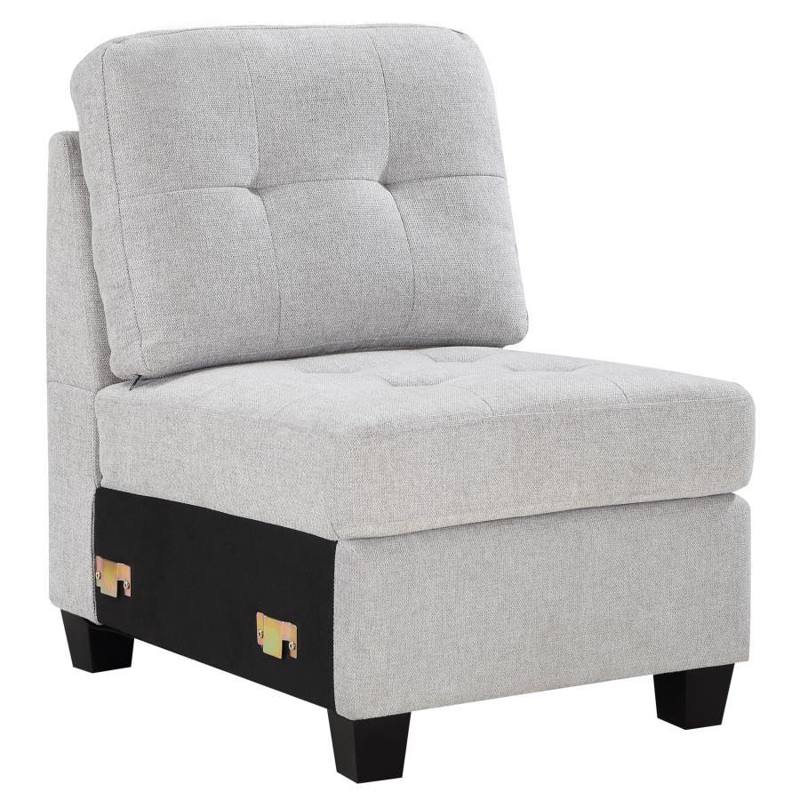 Transitional Armless Chair Georgina Armless Chair 551705-AC 551705-AC in Black, Beige Fabric