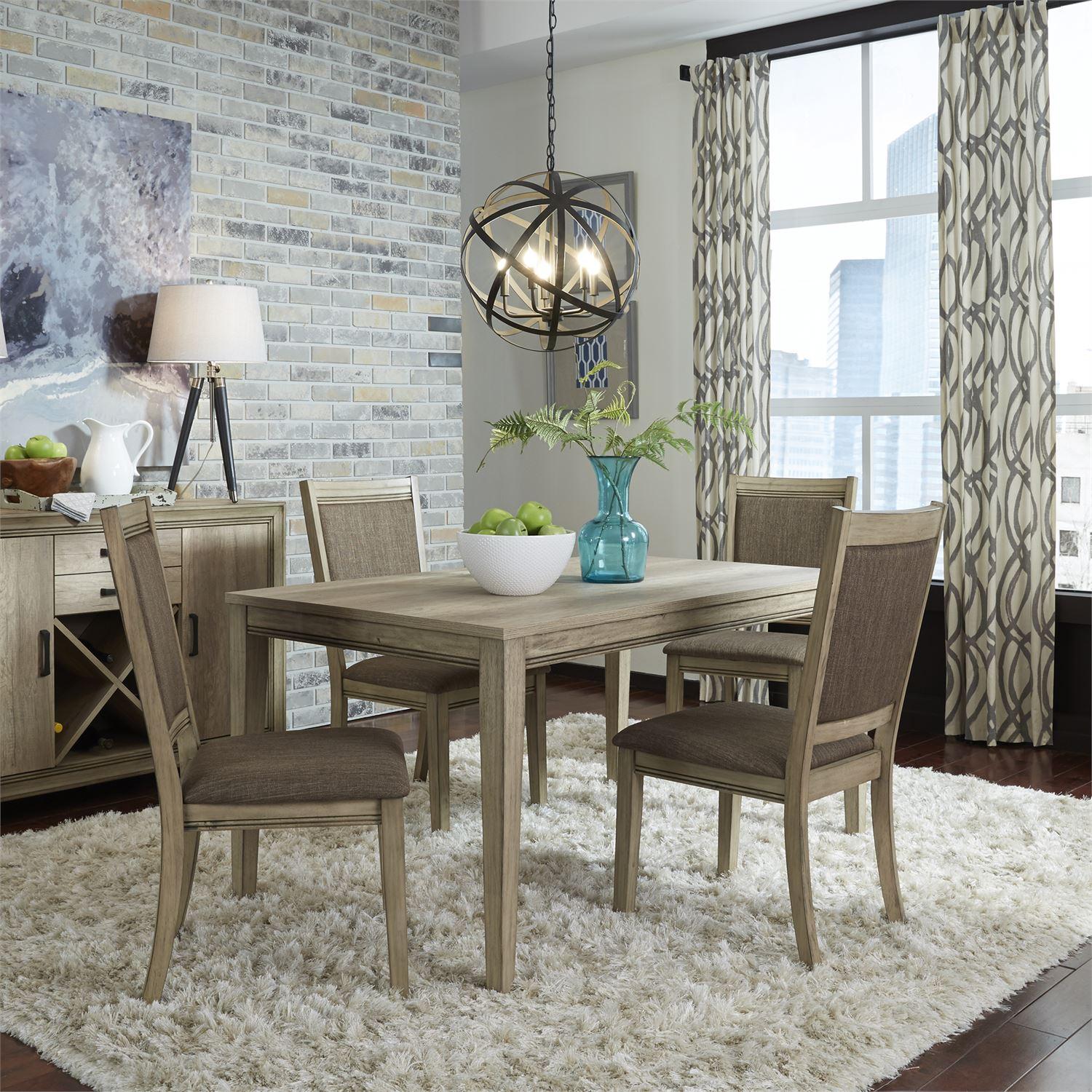 

    
Sandstone Finish Dining Room Set 5Pcs Sun Valley 439-DR-O5LTS Liberty Furniture
