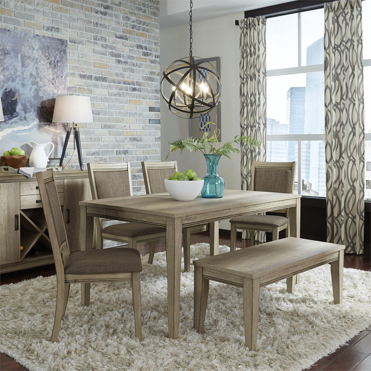 Transitional Dining Room Set Sun Valley  (439-DR) Dining Room Set 439-DR-6RTS in Beige 