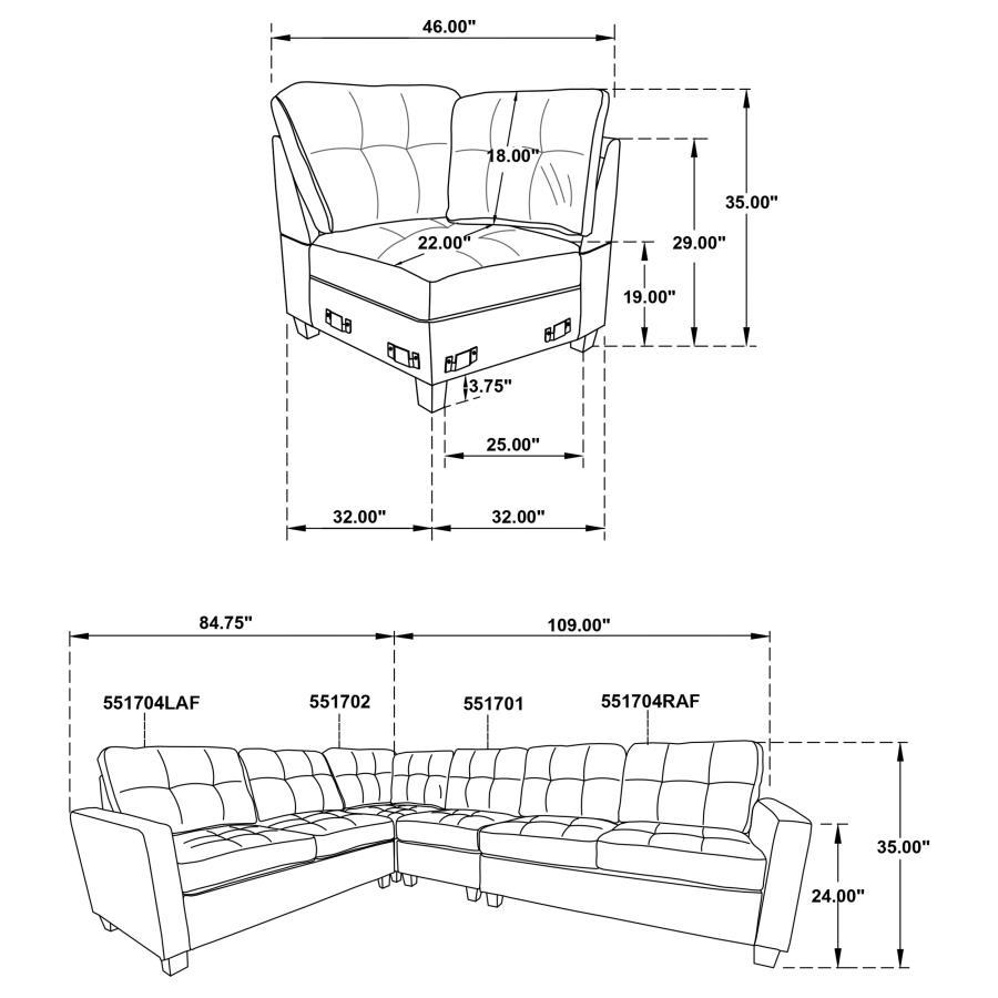 

    
 Order  Transitional Beige Wood Modular Sectional Sofa 4PCS Coaster Georgina 551705-SET
