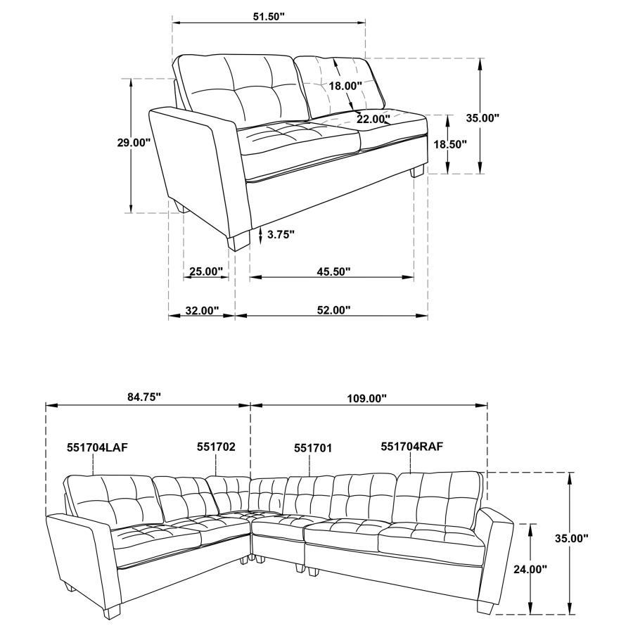 

    
 Shop  Transitional Beige Wood Modular Sectional Sofa 4PCS Coaster Georgina 551705-SET
