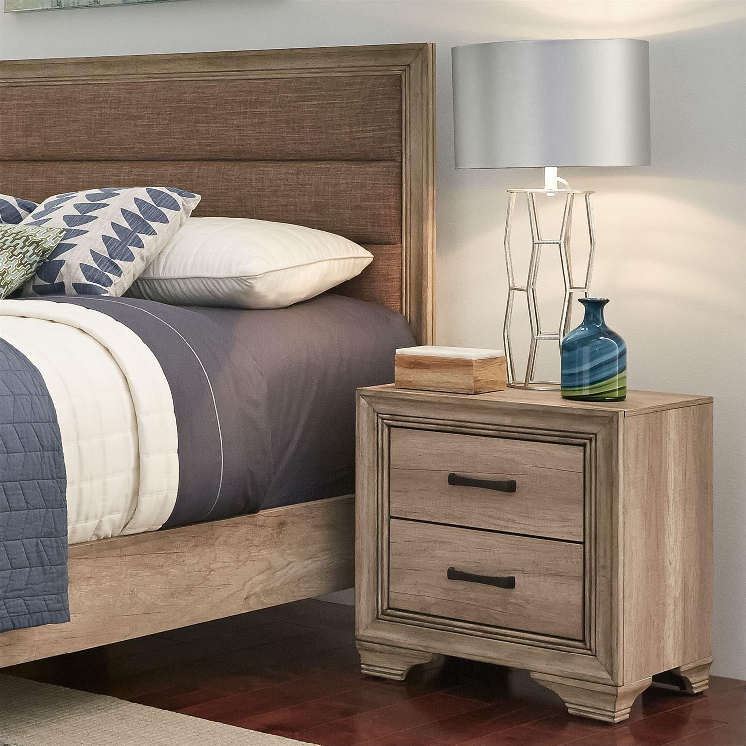 

    
Transitional Beige Wood Nightstand Sun Valley (439-BR) Liberty Furniture

