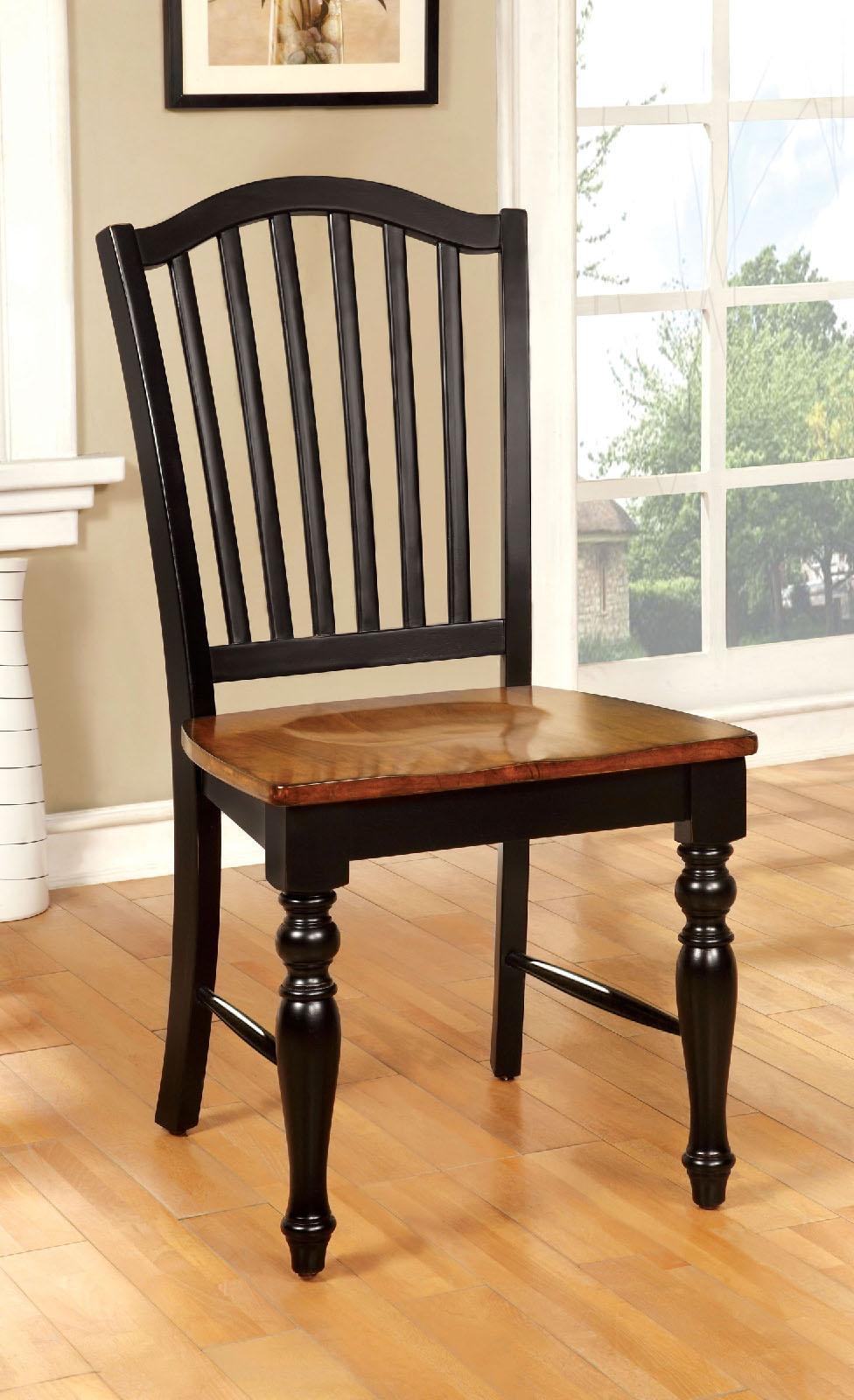 

    
Transitional Black & Antique Oak Solid Wood Side Chairs Set 2pcs Furniture of America CM3431SC-2PK Mayville
