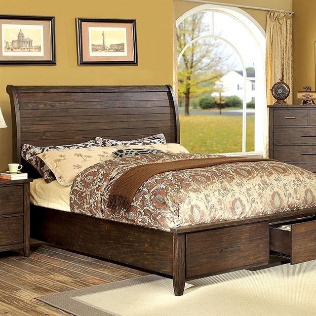 

    
Transitional Black/Beige Metal California King Storage Platform Bed Furniture of America Riberia CM7252-CK
