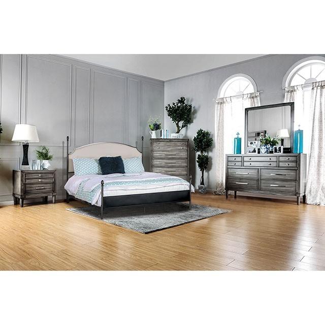 

    
Furniture of America Sinead King Panel Bed CM7420-EK Panel Bed Black/Beige CM7420-EK
