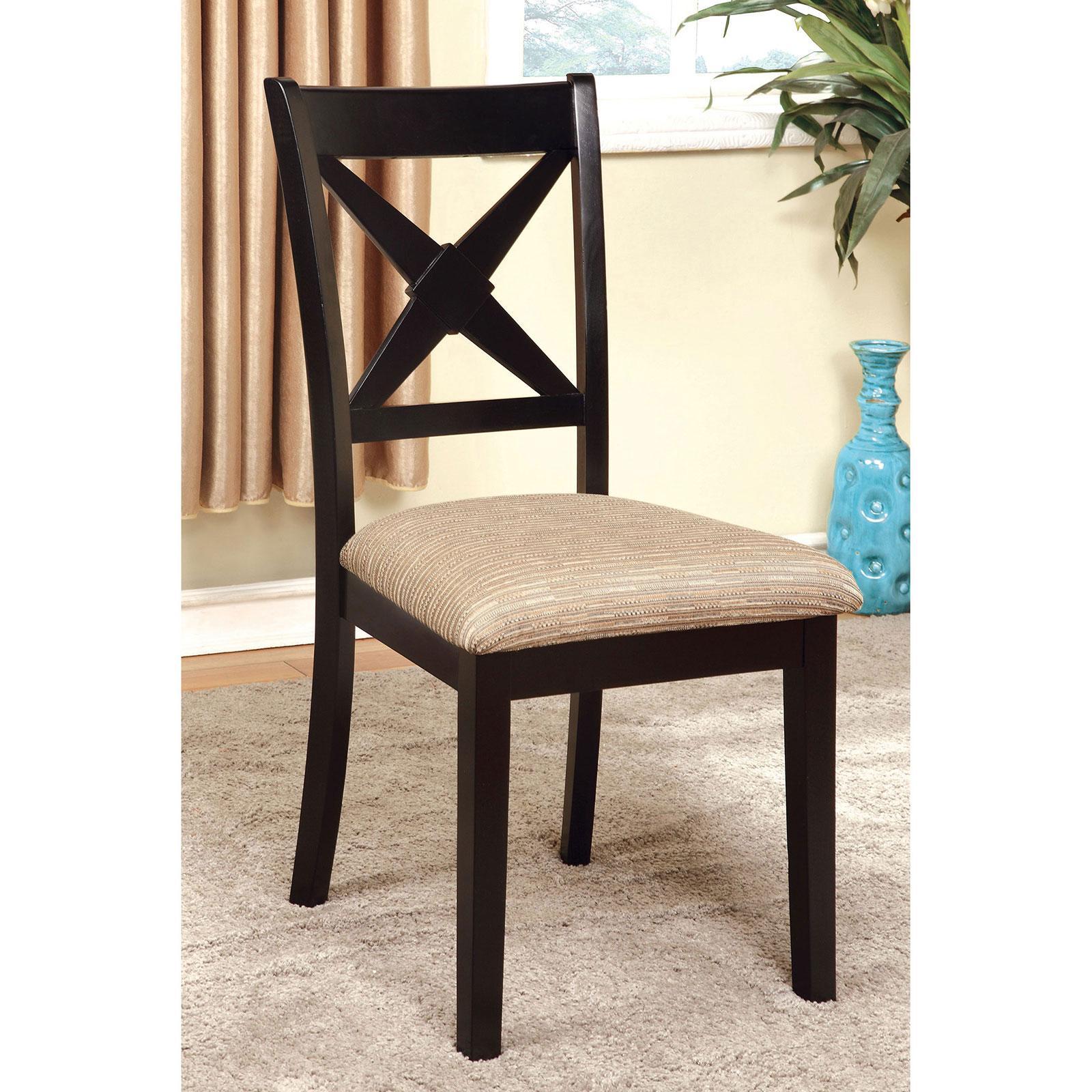 

    
Transitional Black & Beige Solid Wood Side Chairs Set 2pcs Furniture of America CM3776SC-2PK Liberta
