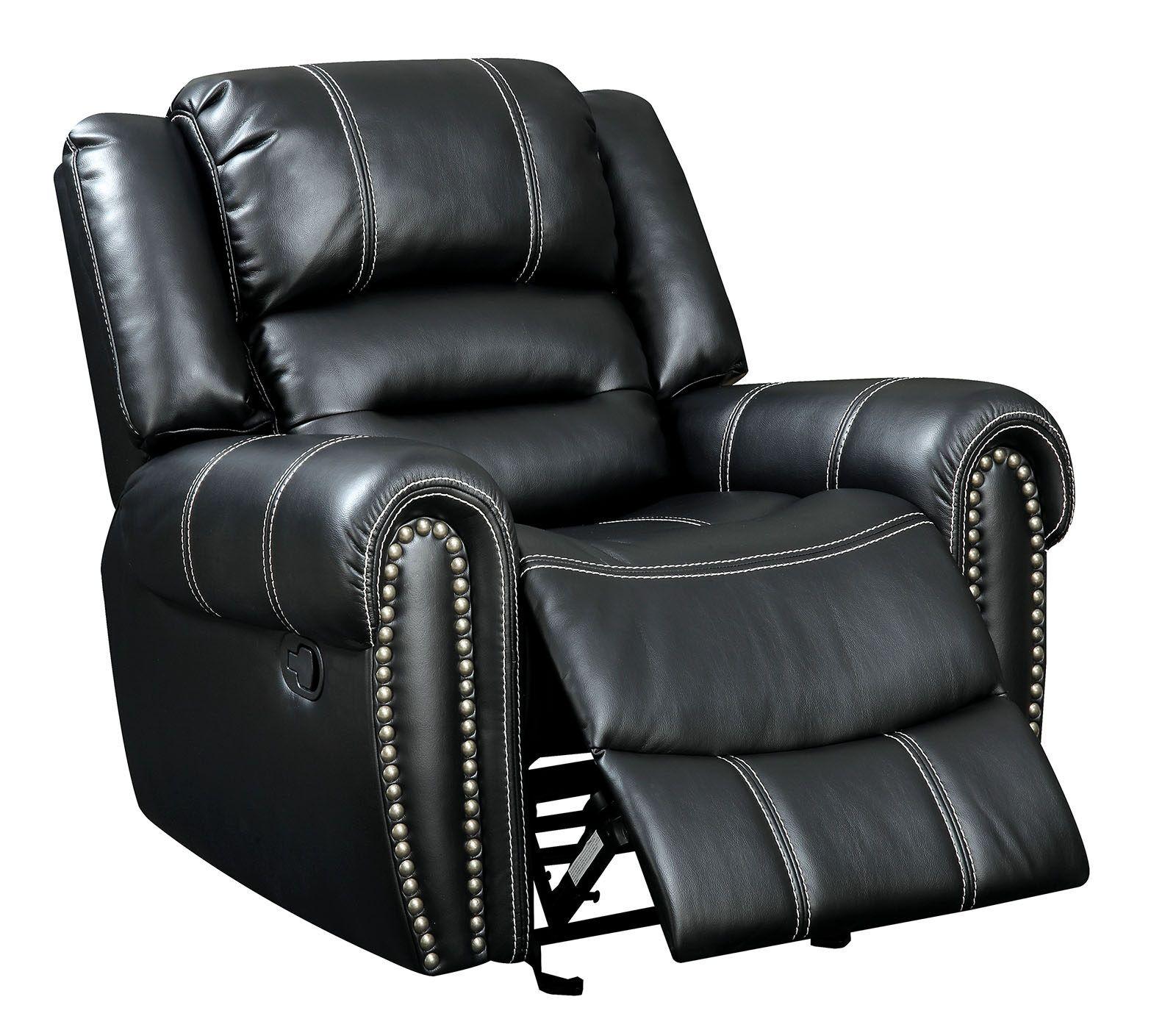 

    
Transitional Black Breathable Leatherette Glider Recliner Furniture of America CM6130-CH Frederick
