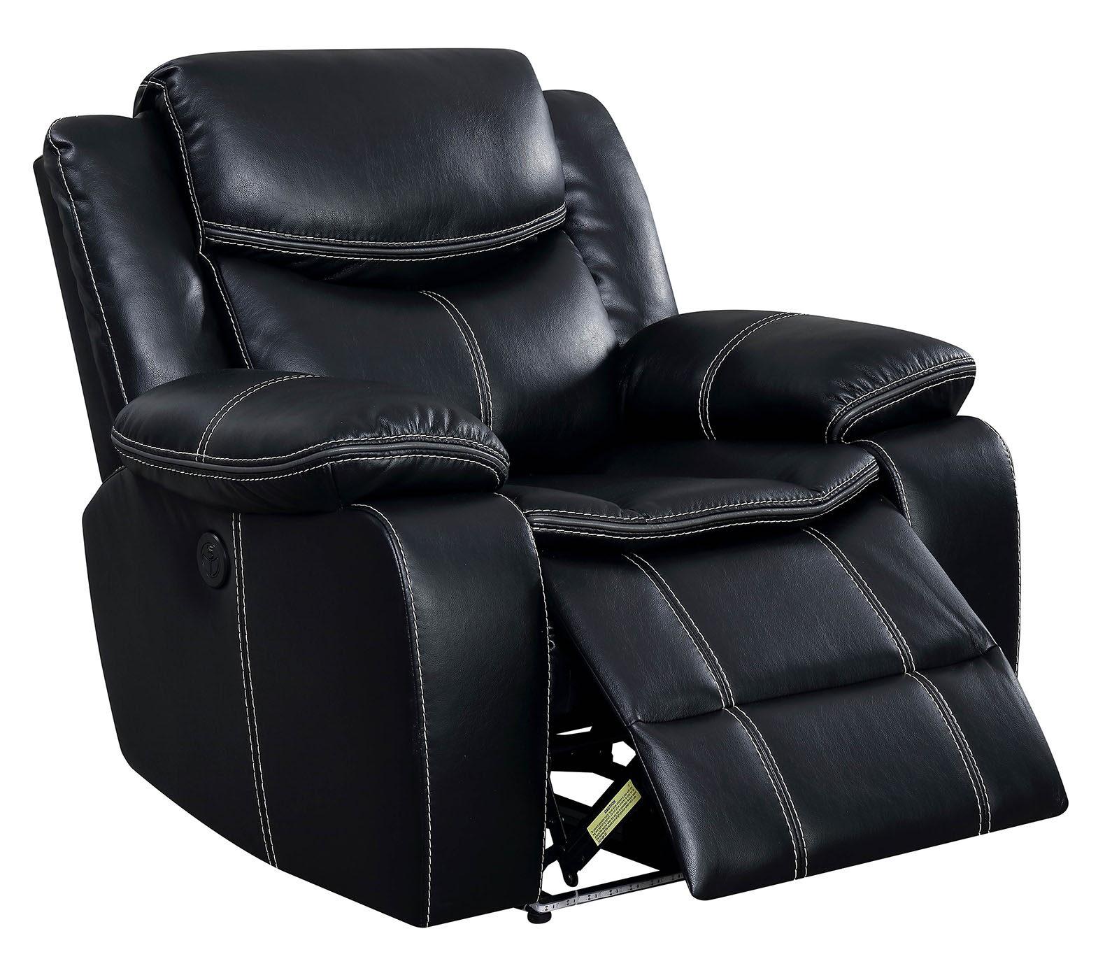 

    
Transitional Black Breathable Leatherette Power Recliner Furniture of America CM6567-CH Sirius
