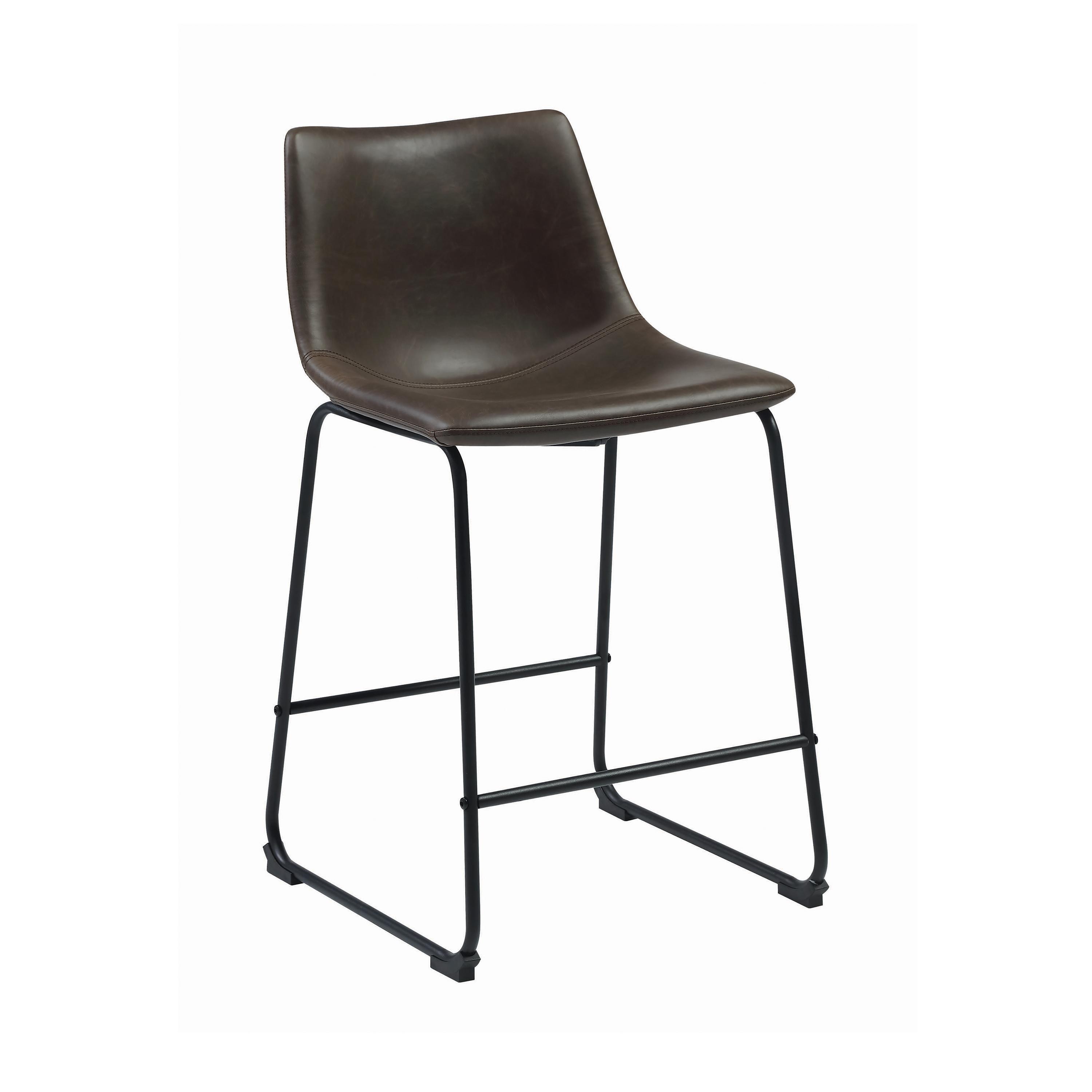 Transitional Counter Height Stool Set 102535 102535 in Brown, Black Leatherette