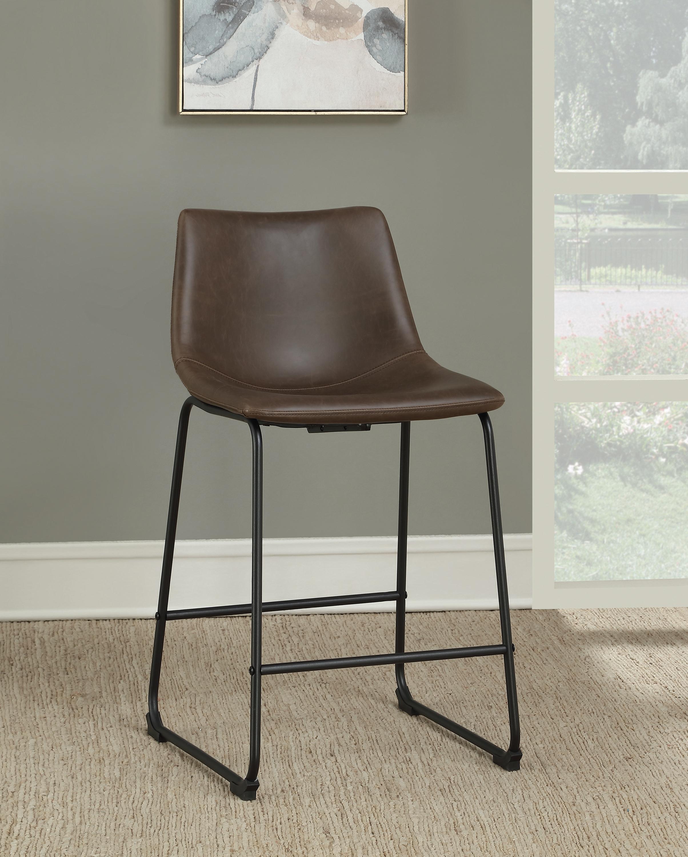 

    
Transitional Black & Brown Leatherette Counter Height Stool Set 2pcs Coaster 102535

