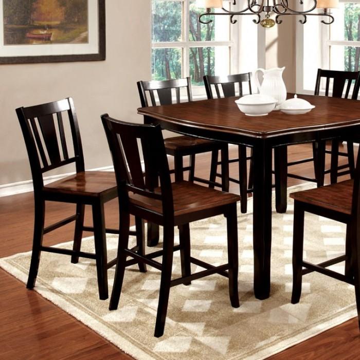 

    
Transitional Black/Cherry Solid Wood Counter Height Dining Room Set 2PCS Furniture of America Dover CM3326BC-PT-2PCS
