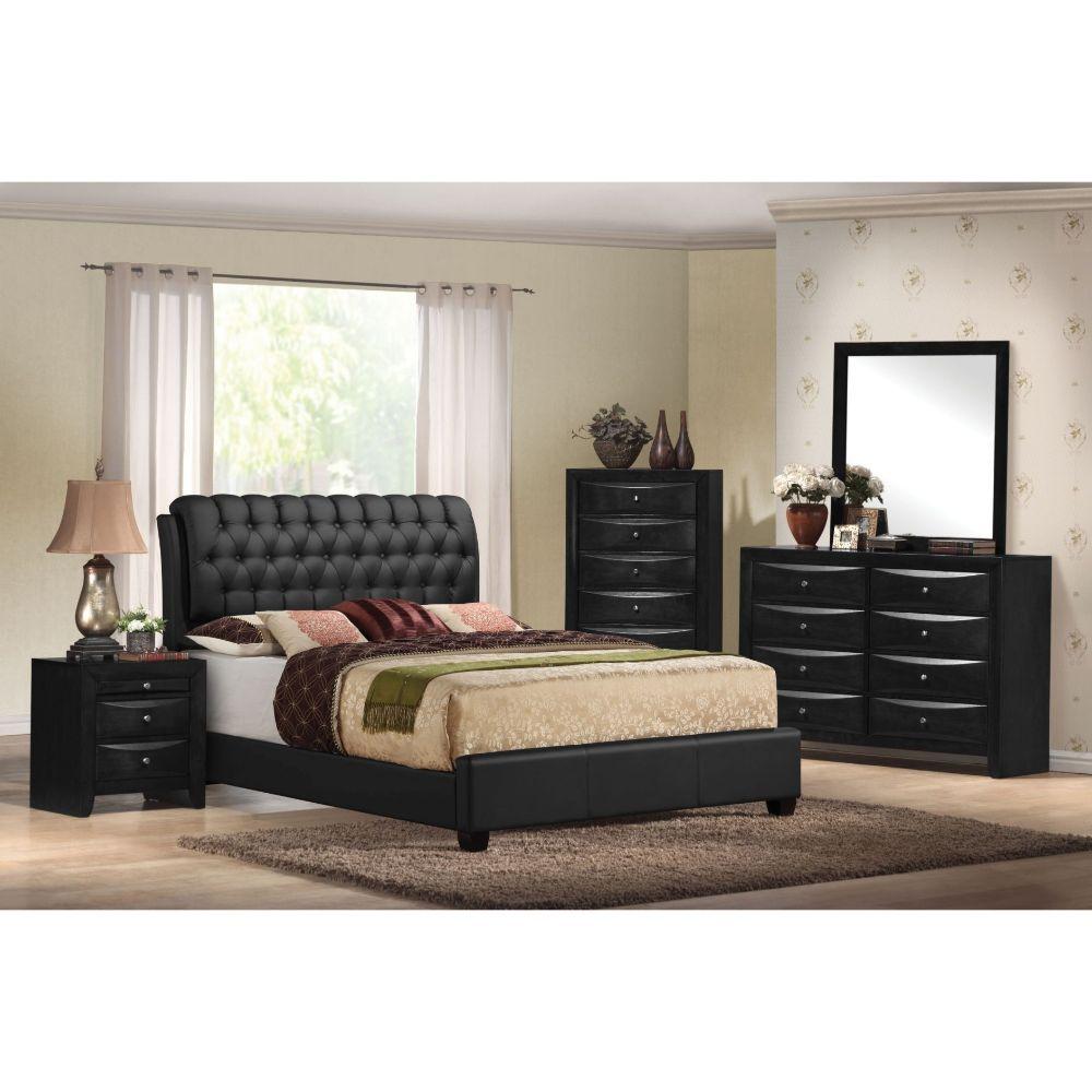 

                    
Acme Furniture Ireland II King Bed 14347EK-EK Panel Bed Black PU Purchase 
