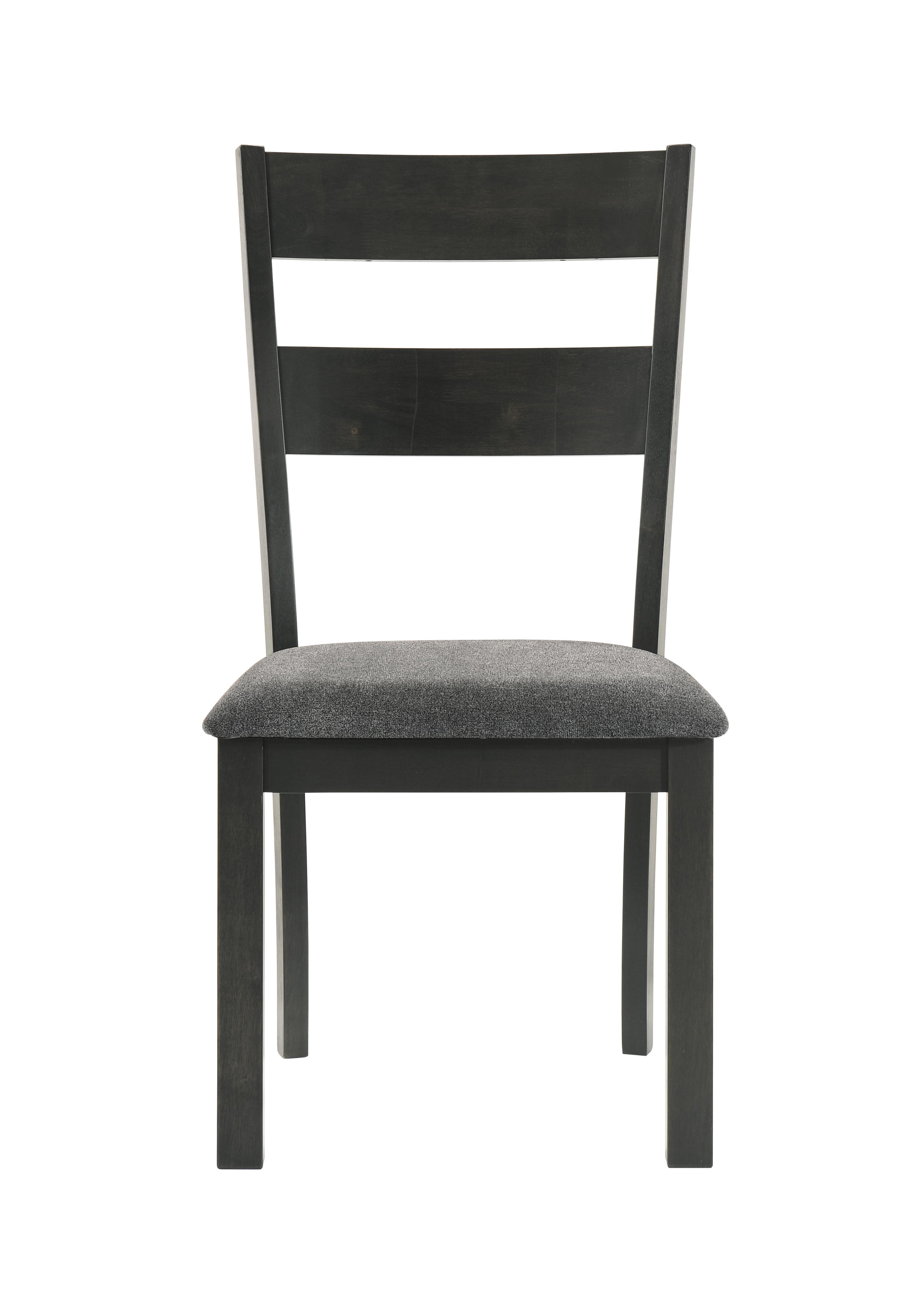 Transitional Side Chair Set 115132 Jakob 115132 in Black Fabric