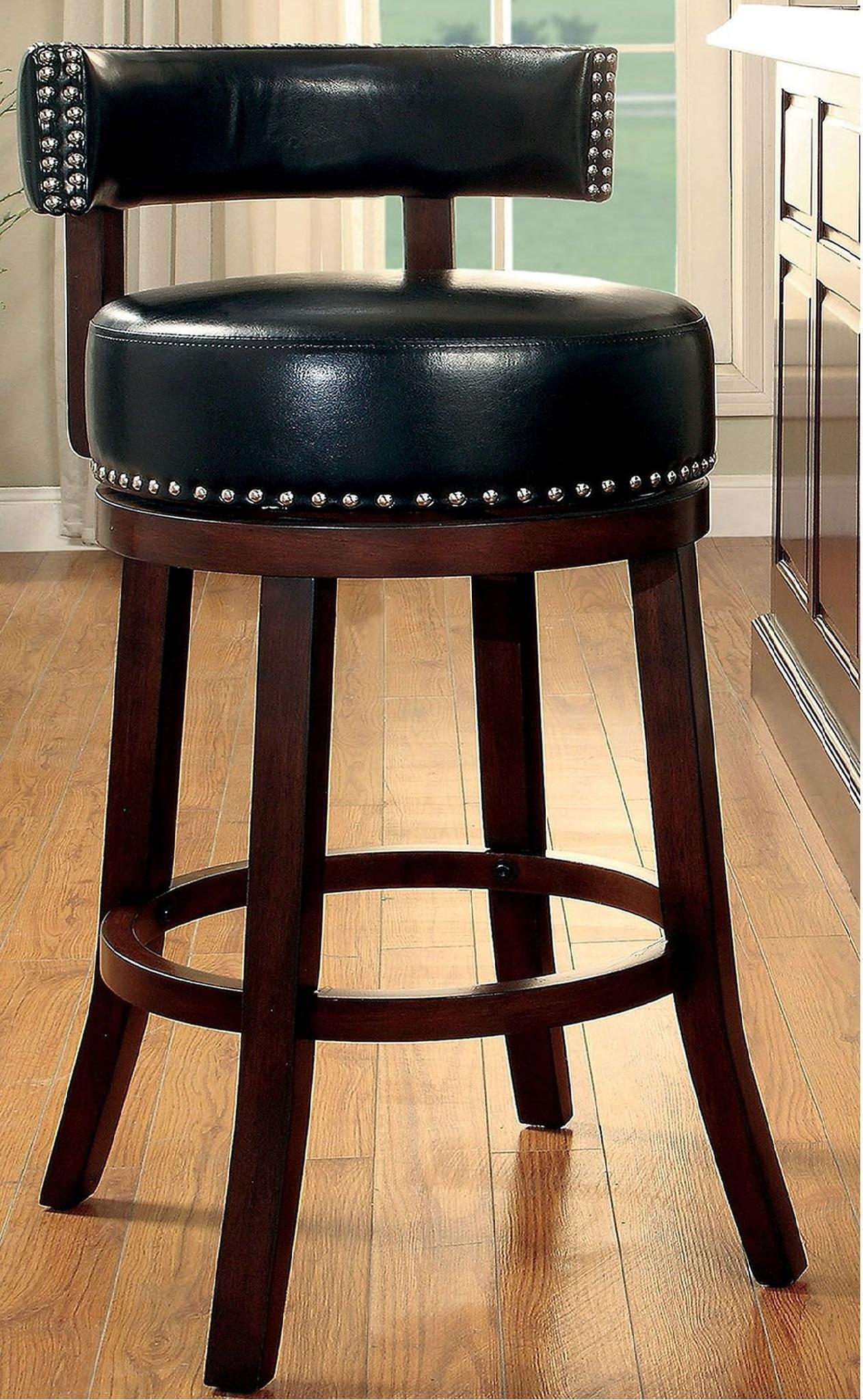 

    
Transitional Black & Dark Oak 25" Bar Stool Set 2pcs Furniture of America CM-BR6251BK-24-2PK Shirley
