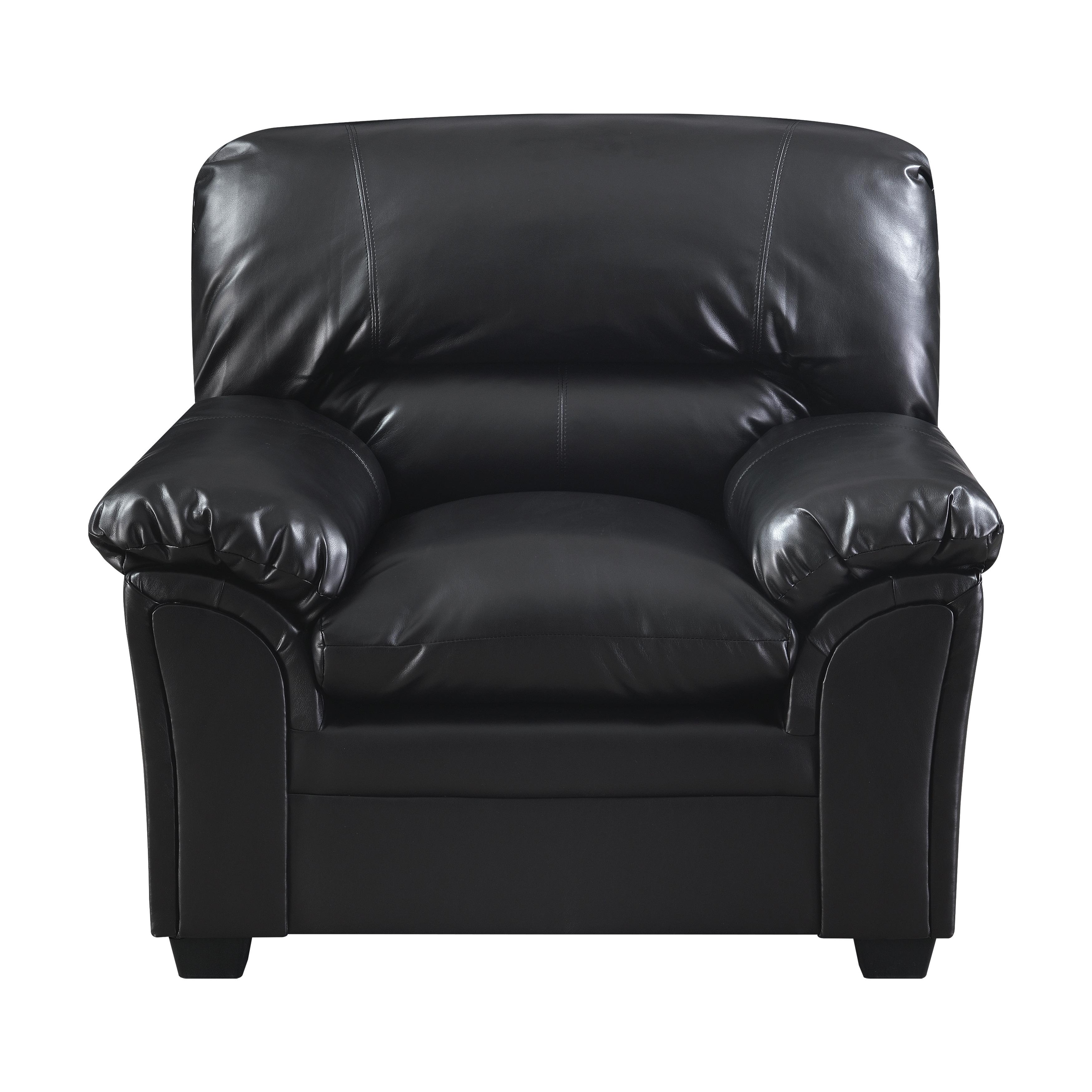 

    
Transitional Black Faux Leather Arm Chair Homelegance 8511BK-1 Talon
