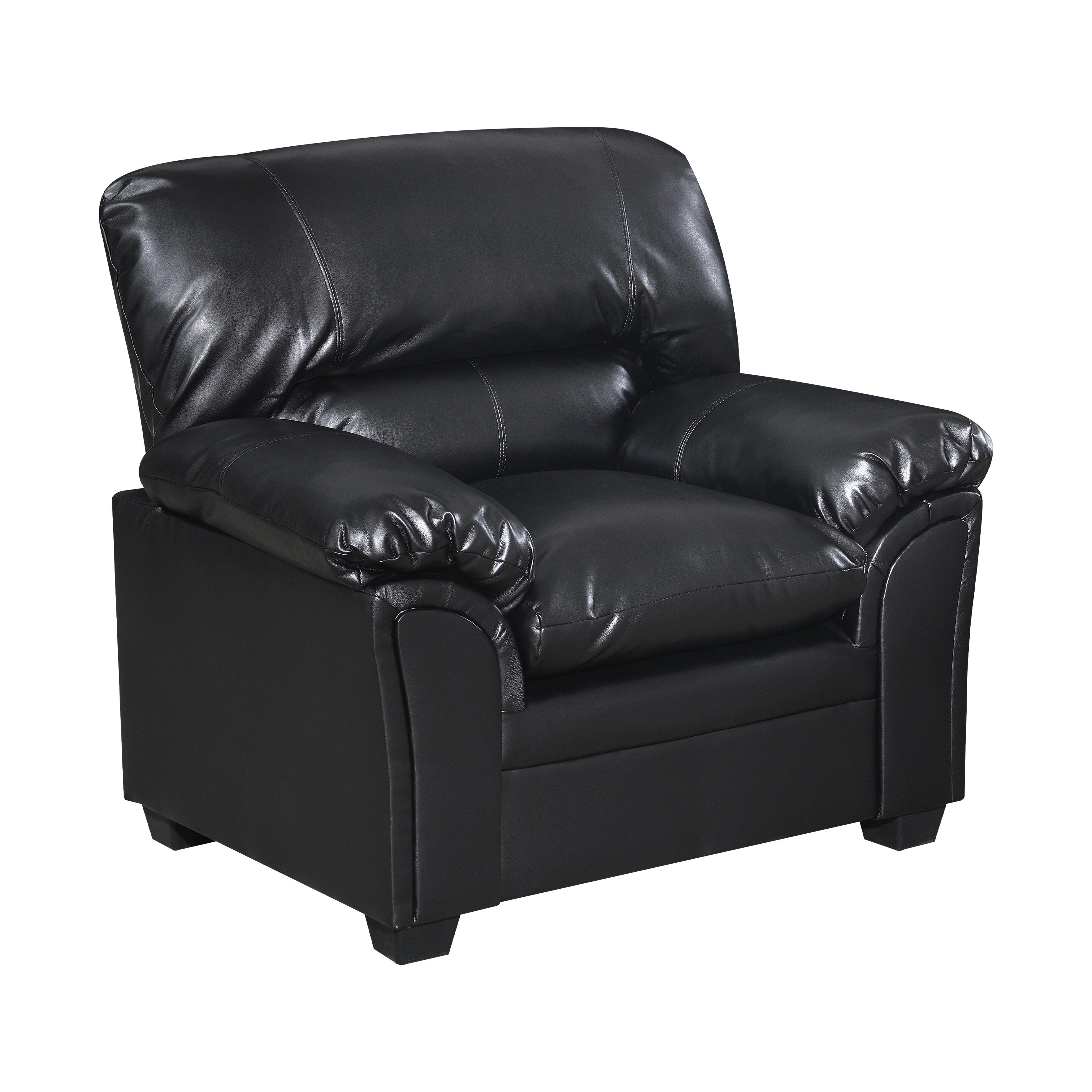 

    
Transitional Black Faux Leather Arm Chair Homelegance 8511BK-1 Talon
