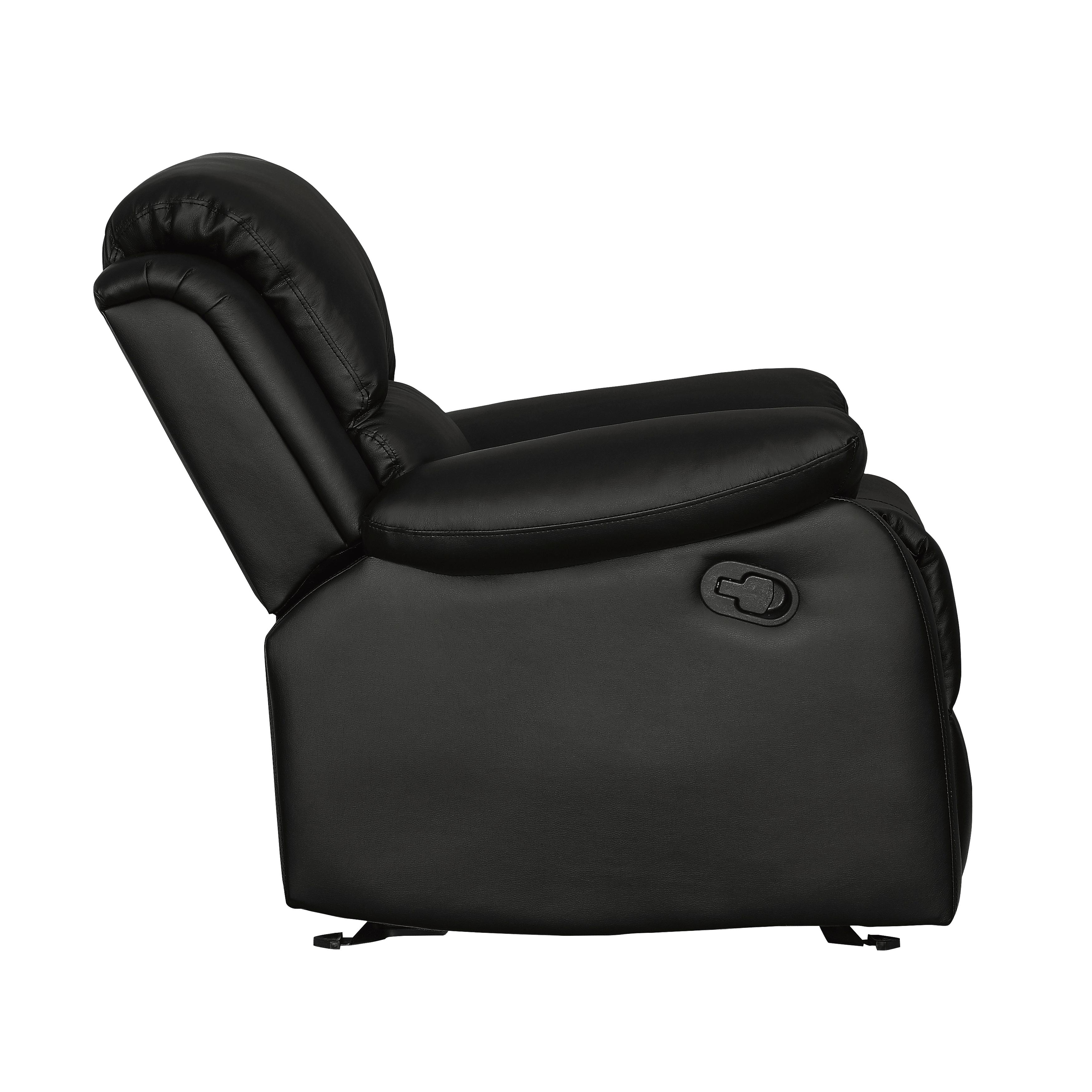 

                    
Homelegance 9928BLK-1 Clarkdale Reclining Chair Black Faux Leather Purchase 
