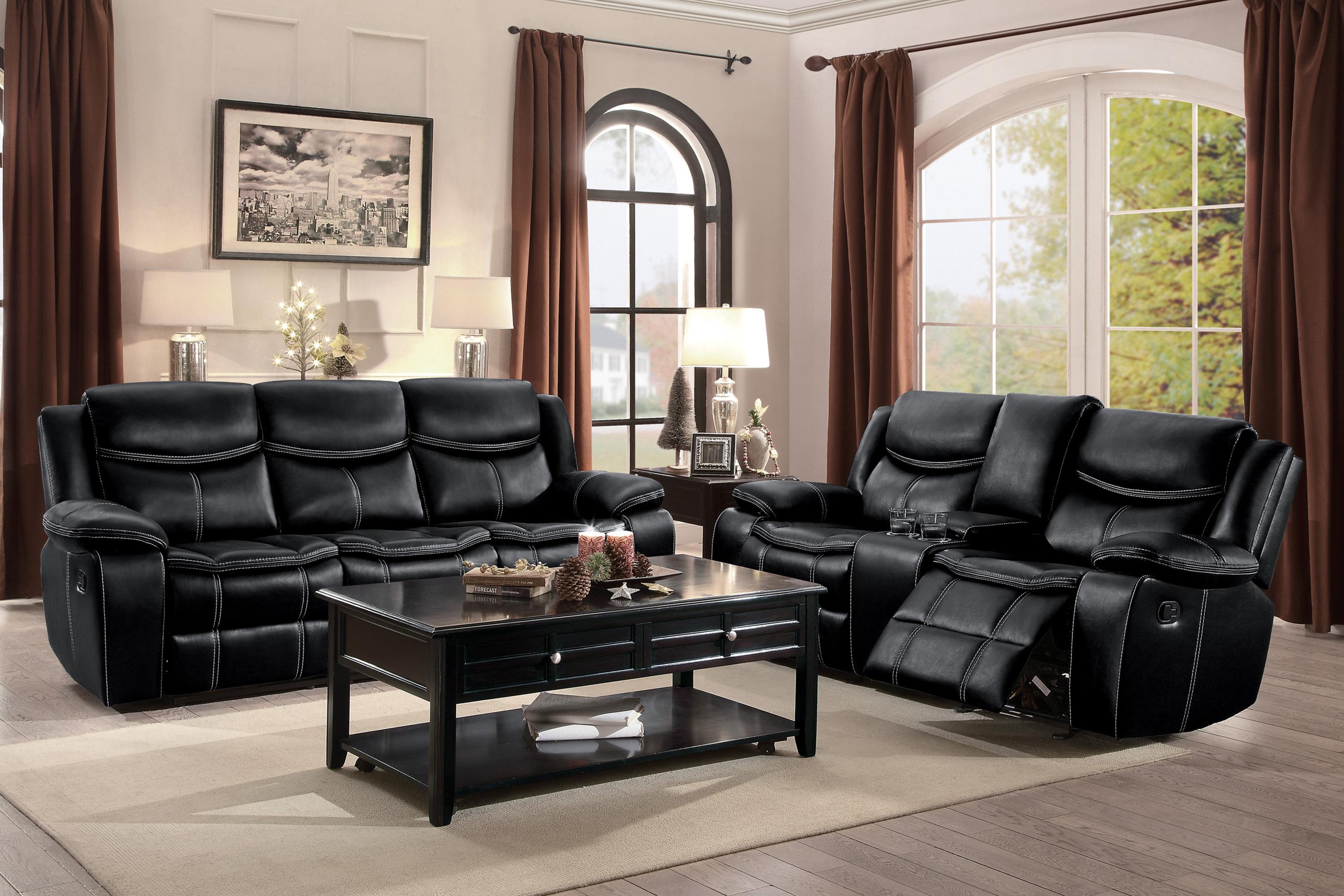 

                    
Homelegance 8230BLK-2 Bastrop Reclining Loveseat Black Faux Leather Purchase 
