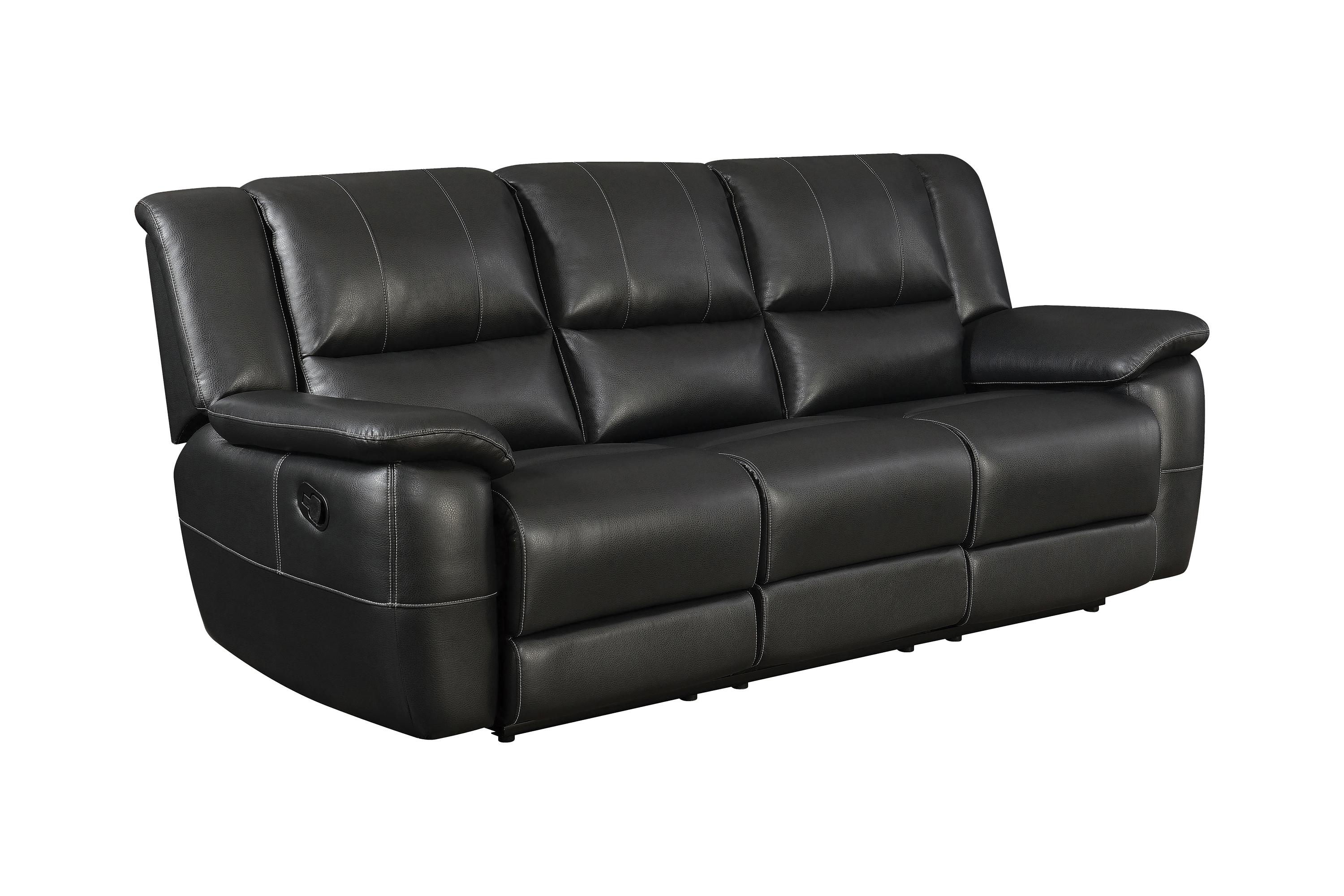 

    
Contemporary Black Faux Leather Motion Sofa Coaster 601061 Lee
